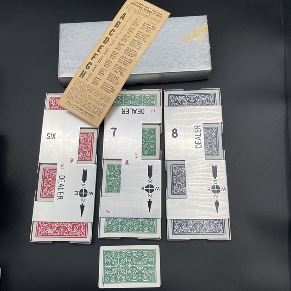 Autobridge Other - Vintage Autobridge Duplicate Bridge Set 3 Metal Boards w Cards Box Instructions